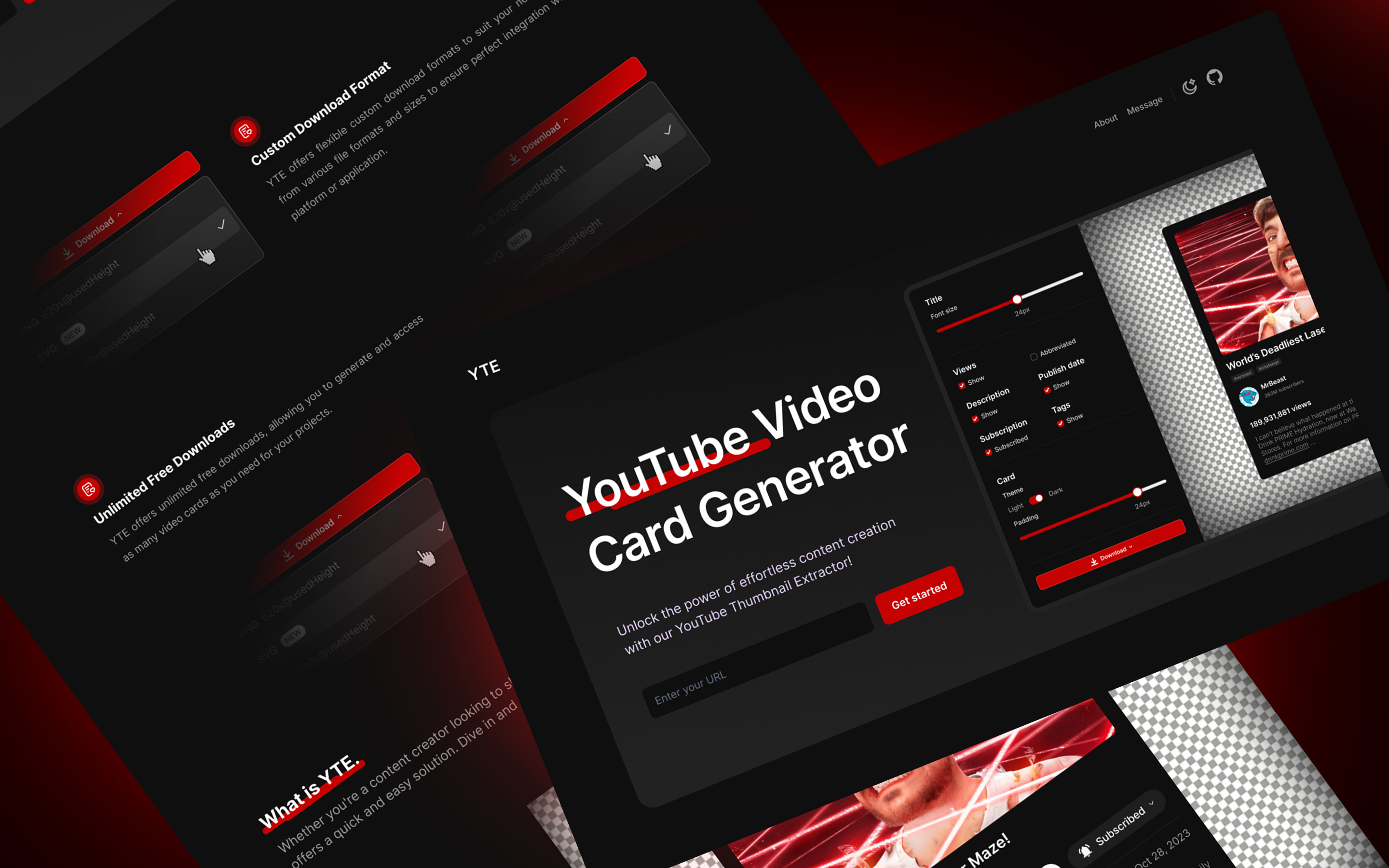 YouTube Video Card Generator